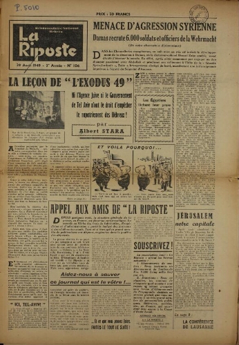 La Riposte N°106 (29 avr. 1949)